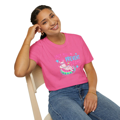 Only You Can Prevent Drama T-Shirt — Cute Llama Pool Float Graphic Tee