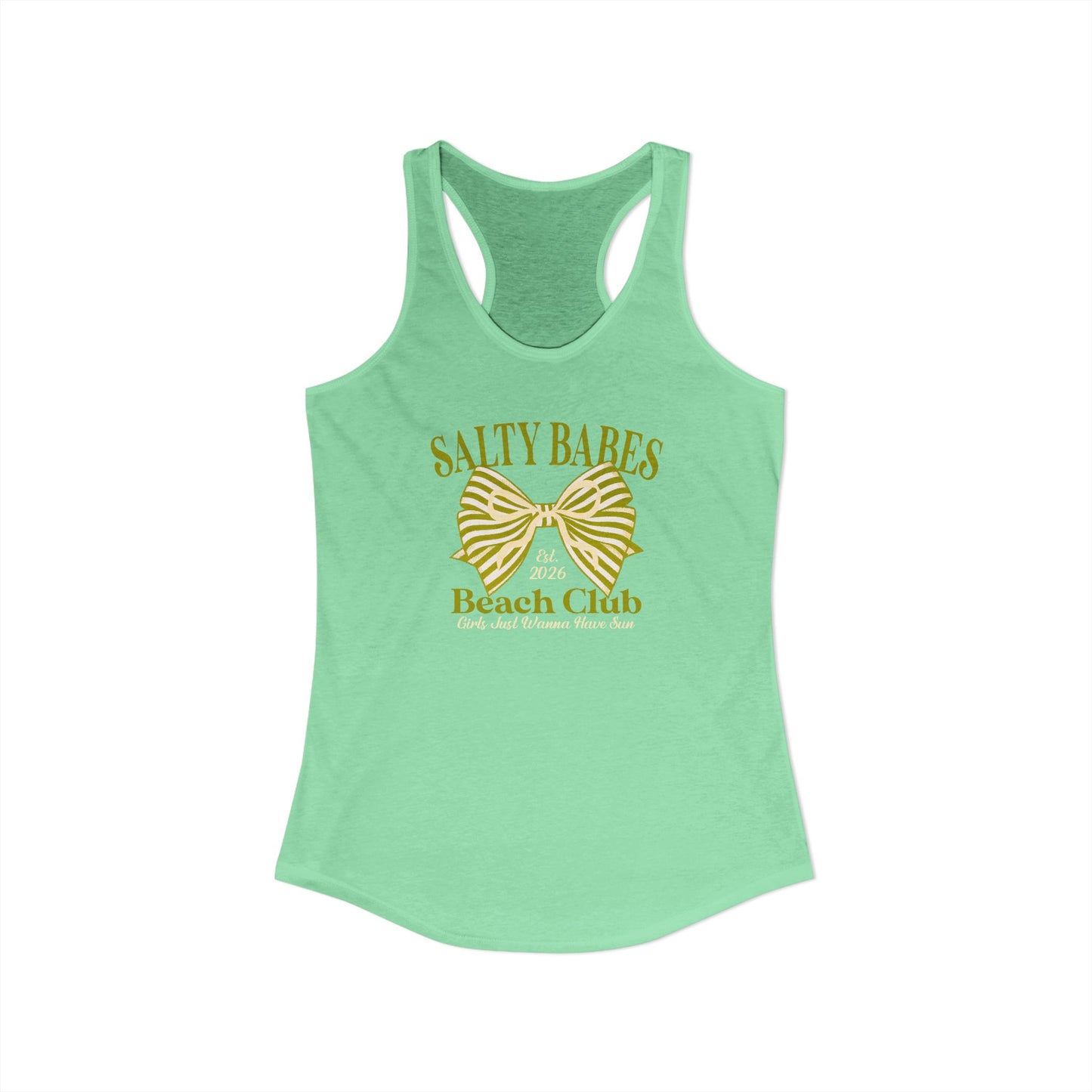 Salty babe Yellow Racerback Tank