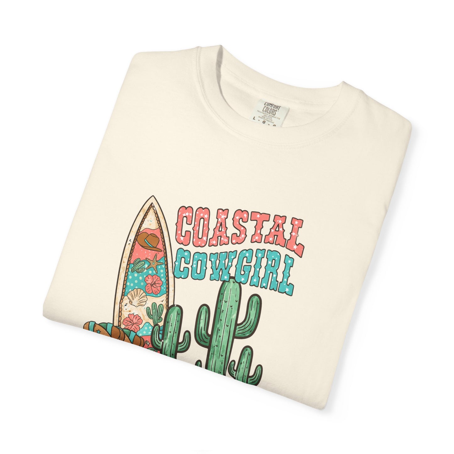 Coastal Cowgirl T-Shirt — Vintage Surf & Cactus Beach Graphic