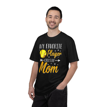 Softball Mom T-Shirt – “My Favorite Player Calls Me Mom” Graphic Tee