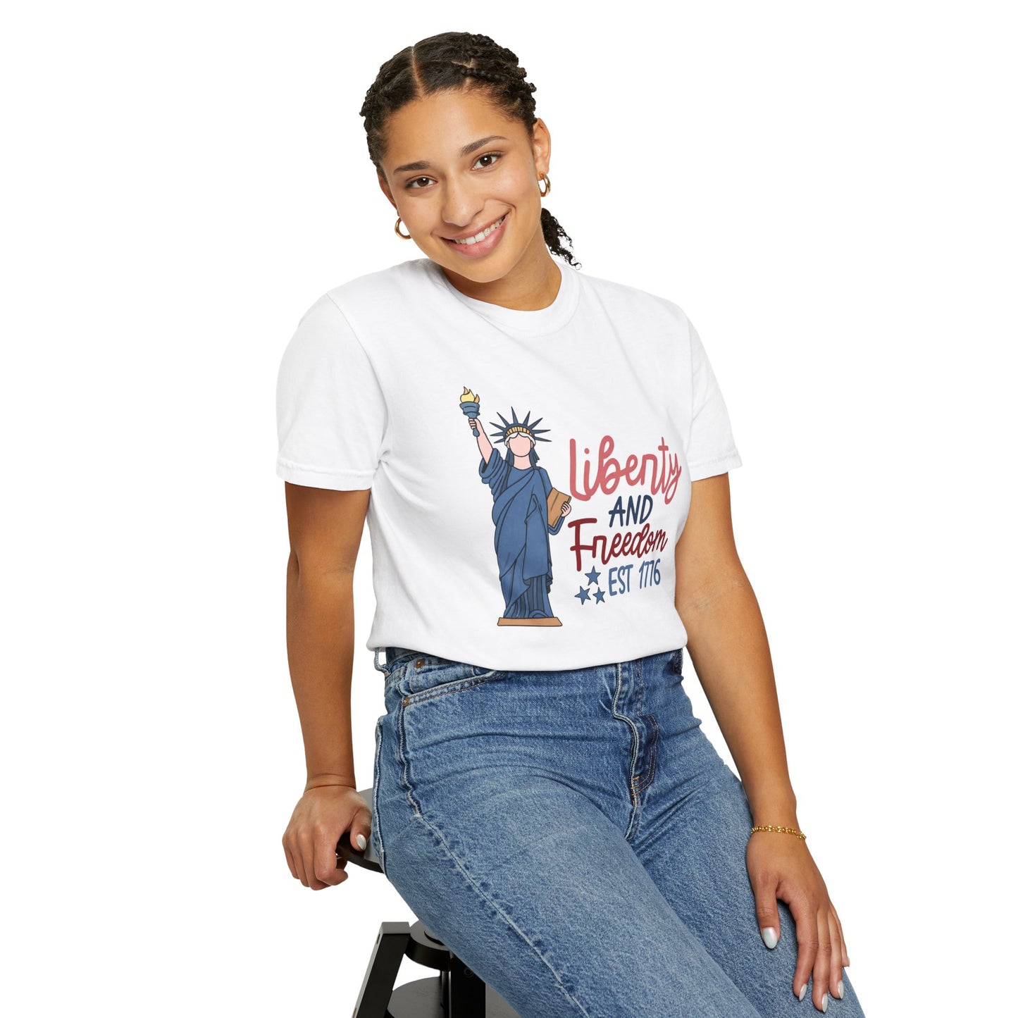 Liberty and Freedom T-Shirt — Statue of Liberty EST 1776 Patriotic Tee