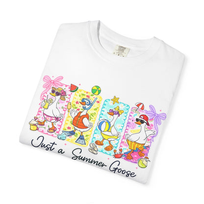 Summer Goose T‑Shirt — "Just a Summer Goose" Cute Beach Cartoon Tee