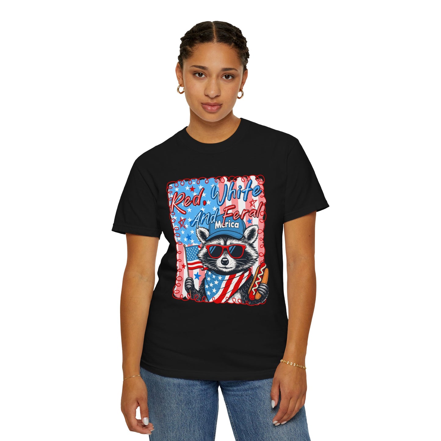 Patriotic Raccoon 'Red, White And Fear'd Merica' T-Shirt