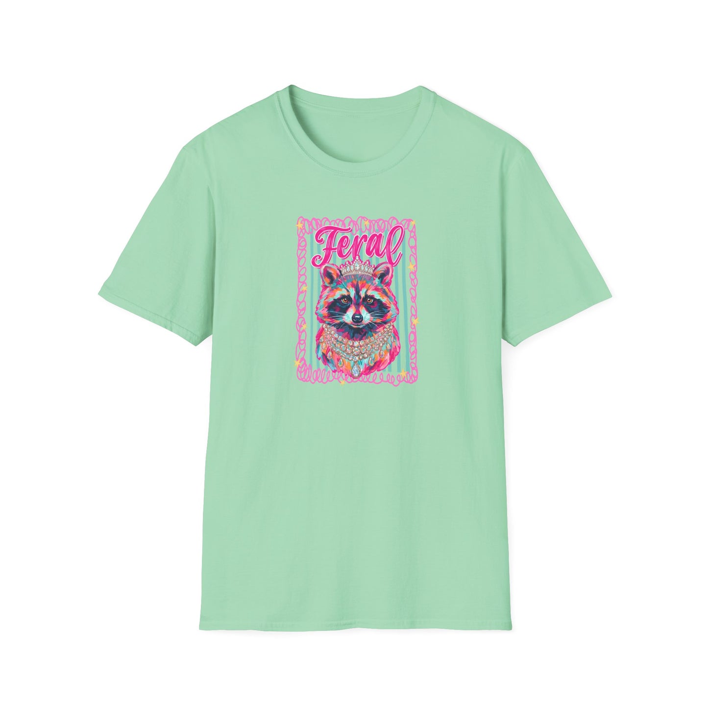 Feral Raccoon Gildan softstyle tshirt