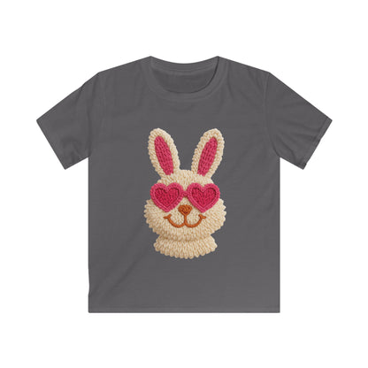 Kids Bunny Tee with Heart Sunglasses — Cute Easter Spring Shirt for Children