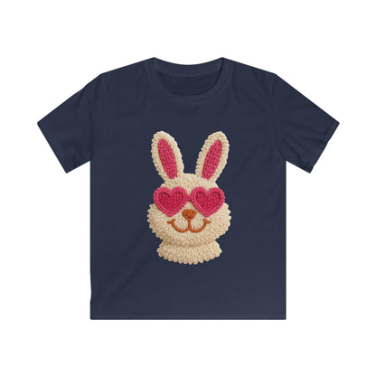 Kids Bunny Tee with Heart Sunglasses — Cute Easter Spring Shirt for Children