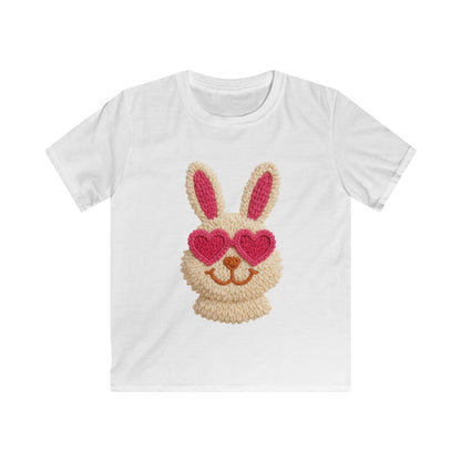 Kids Bunny Tee with Heart Sunglasses — Cute Easter Spring Shirt for Children