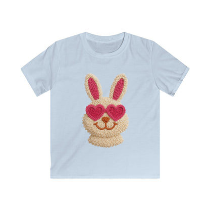Kids Bunny Tee with Heart Sunglasses — Cute Easter Spring Shirt for Children