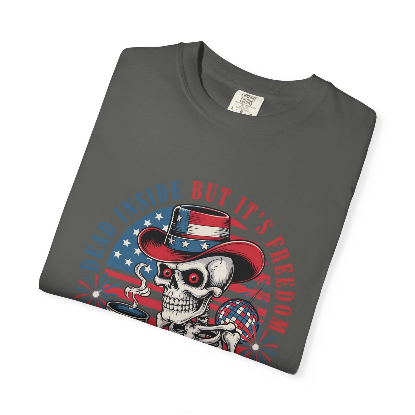 Patriotic Skeleton 'Dead Inside But It's Freedom' T-Shirt