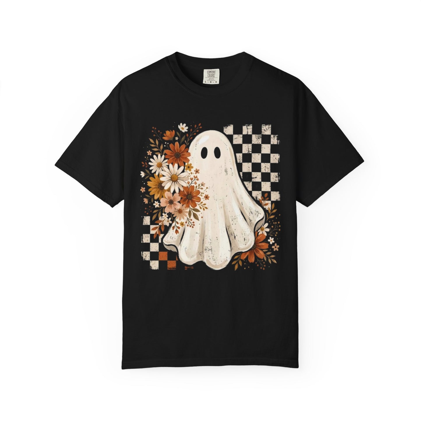 Ghost & Daisies T-Shirt — Vintage Floral Halloween Tee