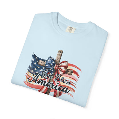God Bless America Flag & Cross T-Shirt