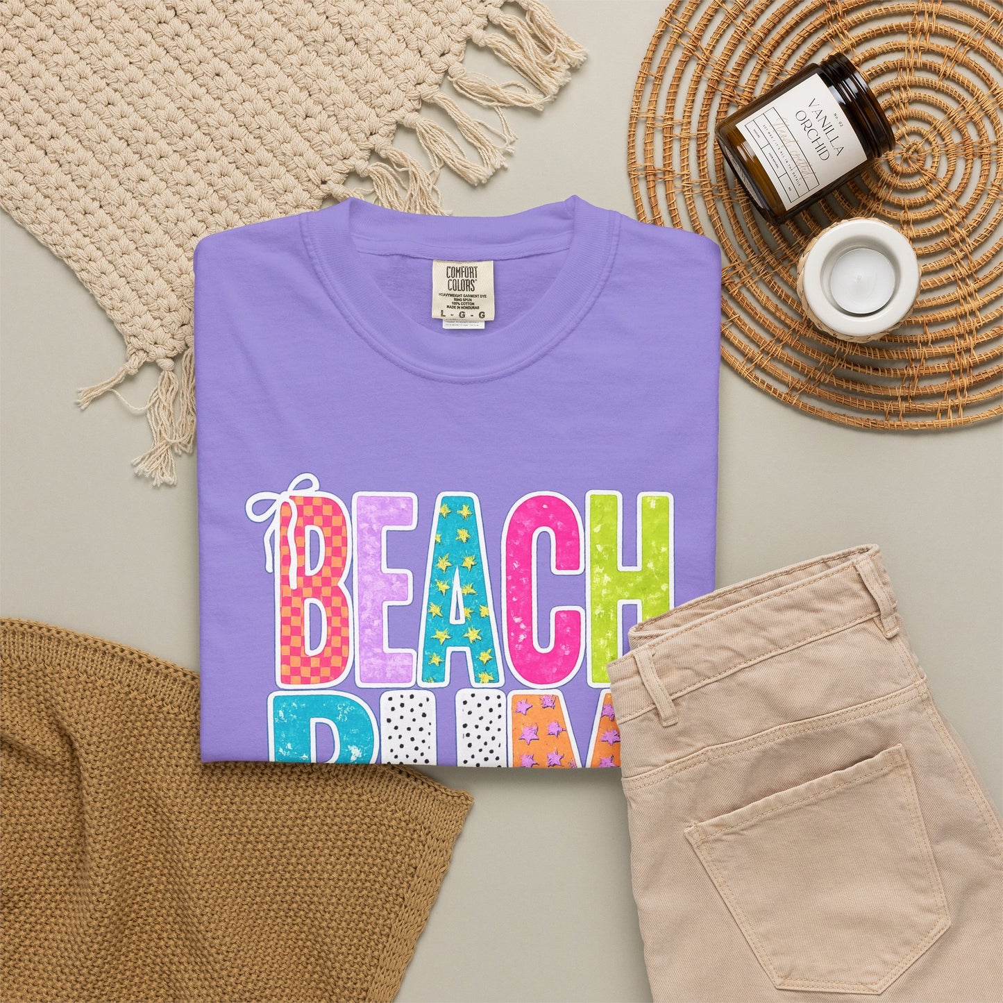 Beach Bum T-Shirt — Colorful Retro Lettering Summer Tee