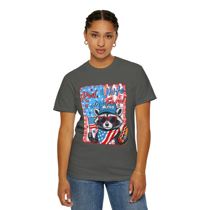 Patriotic Raccoon 'Red, White And Fear'd Merica' T-Shirt