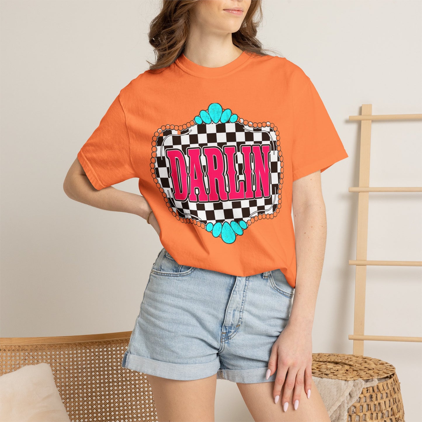 Darlin' Checkerboard Graphic T-Shirt