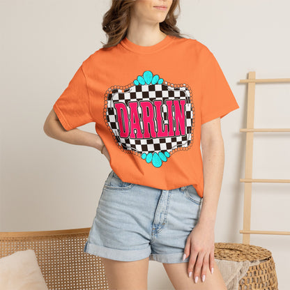 Darlin' Checkerboard Graphic T-Shirt