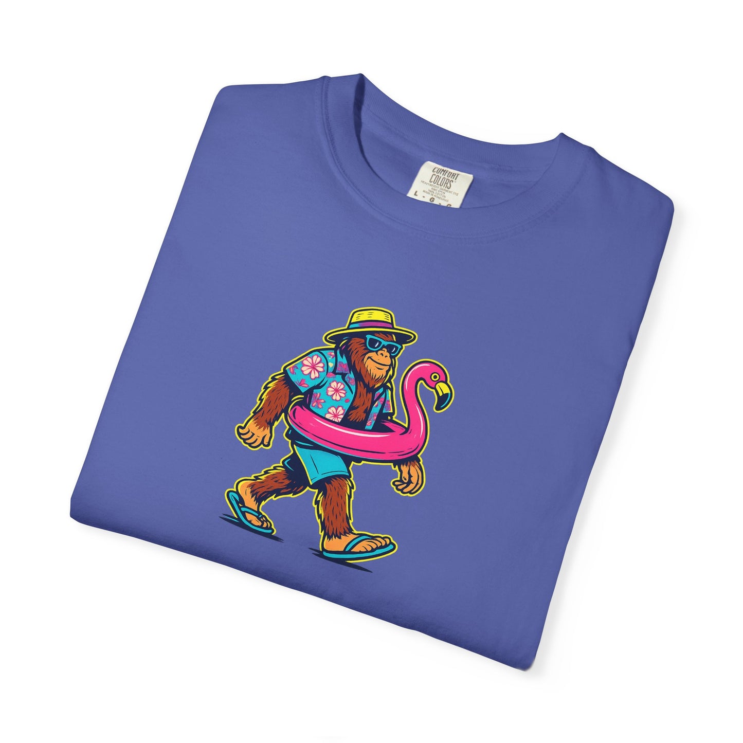 Vacation Bear T-Shirt — Tropical Bear with Flamingo Float Graphic