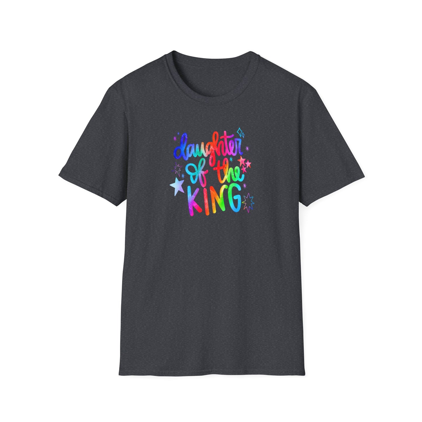 Daughter of the King Rainbow T-Shirt — Christian Faith Graphic Tee for Girls