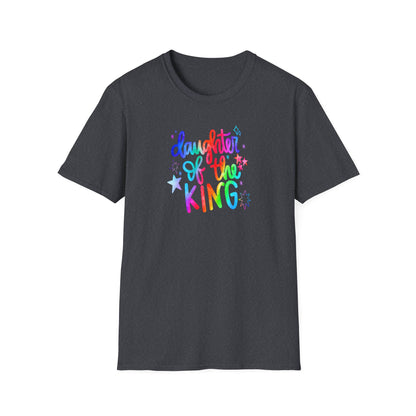 Daughter of the King Rainbow T-Shirt — Christian Faith Graphic Tee for Girls