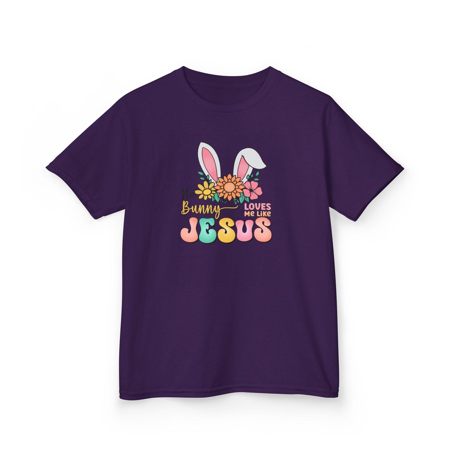 Kids Tee — "Hippie Bunny Jesus" Pastel Easter Graphic