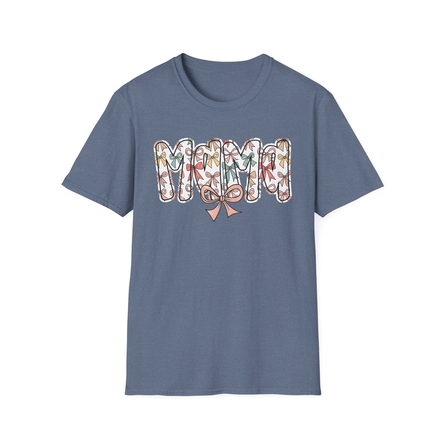 Mama Floral Typography T-Shirt — 'MAMA' Bow Graphic, Cute Mother's Day Gift