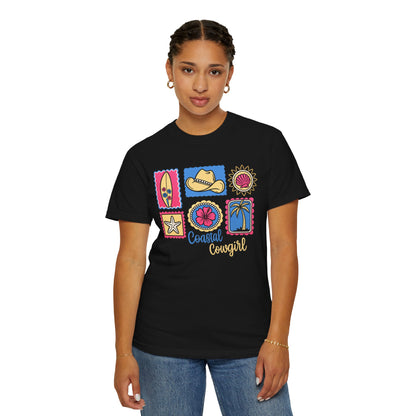 Coastal Cowgirl Graphic T-Shirt — Retro Beach Icons Tee