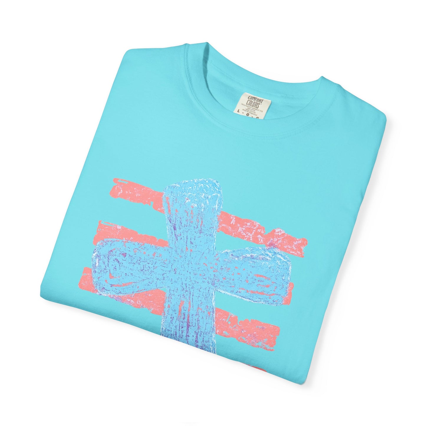 Cross & Stripes T-Shirt — Retro Coastal Church Graphic Tee