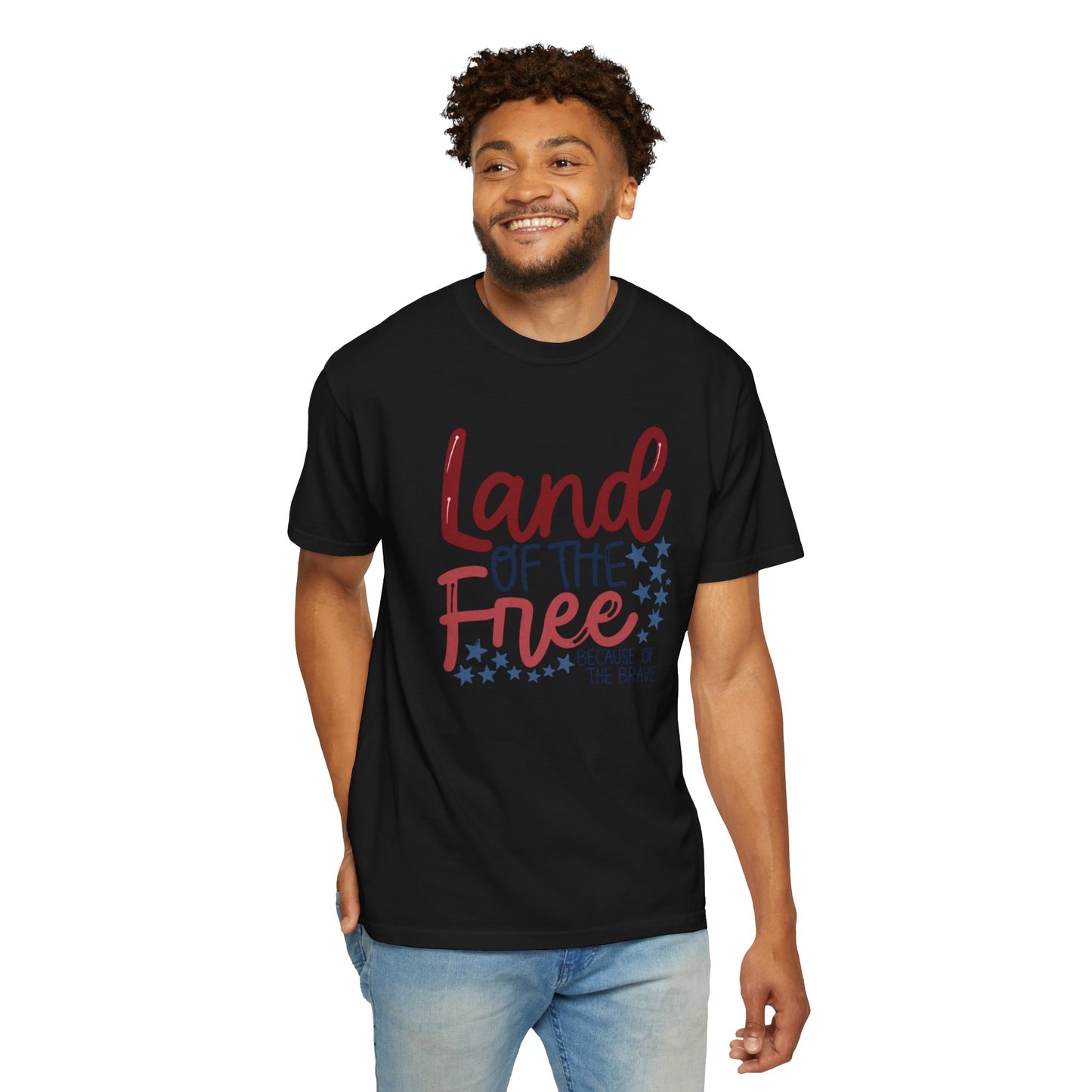 Land of the Free T-Shirt — 'Land of the Free Because of the Brave' Patriotic Tee