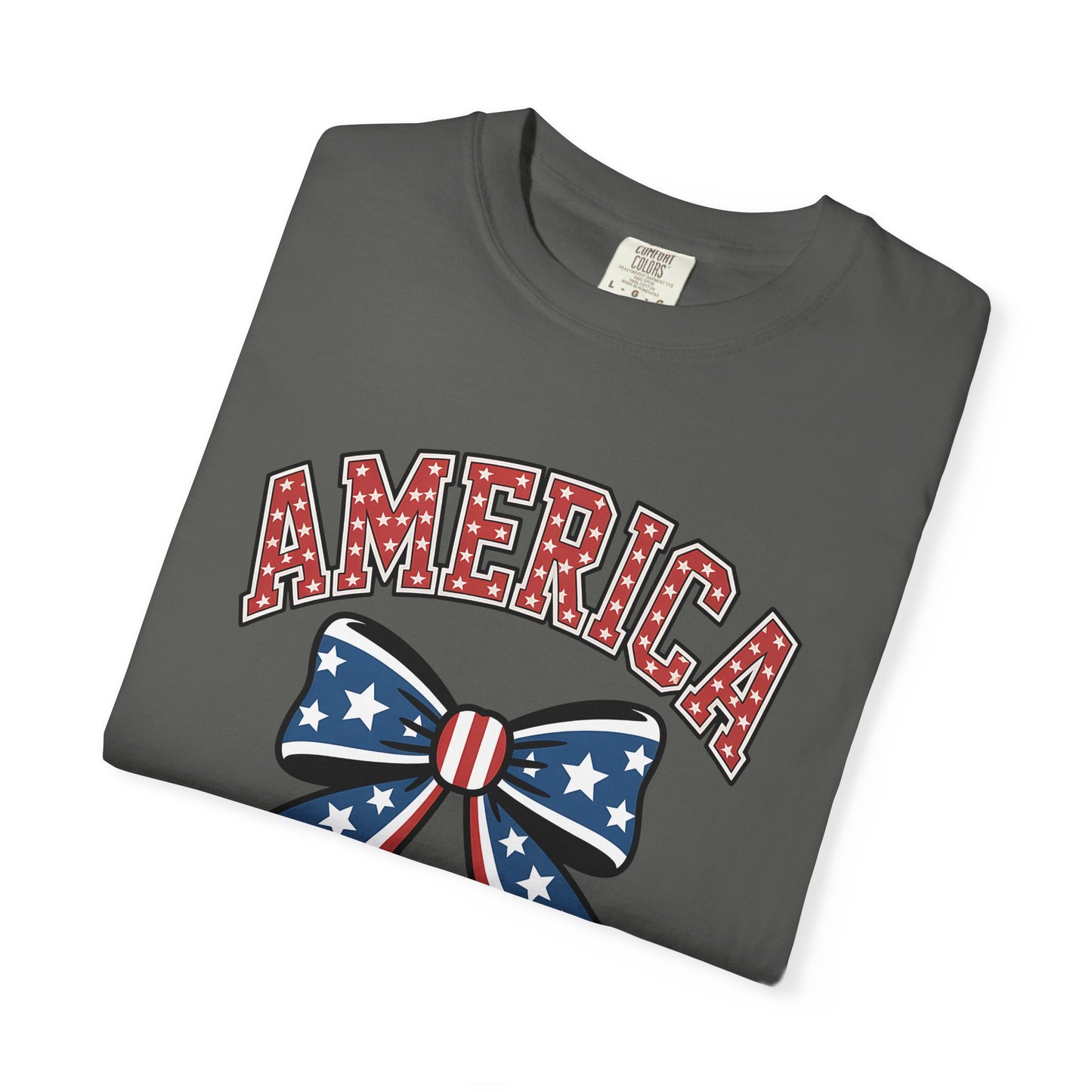 America Patriotic Bow T-Shirt — Stars & Stripes Fourth of July Tee