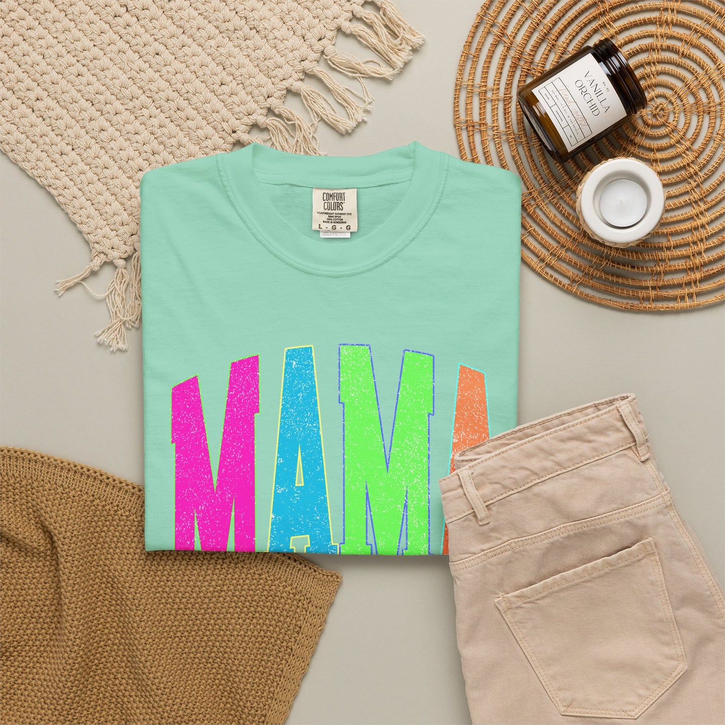 Mama Colorblock T-Shirt — Bright Retro Mama Graphic Tee for Mothers' Day & Everyday