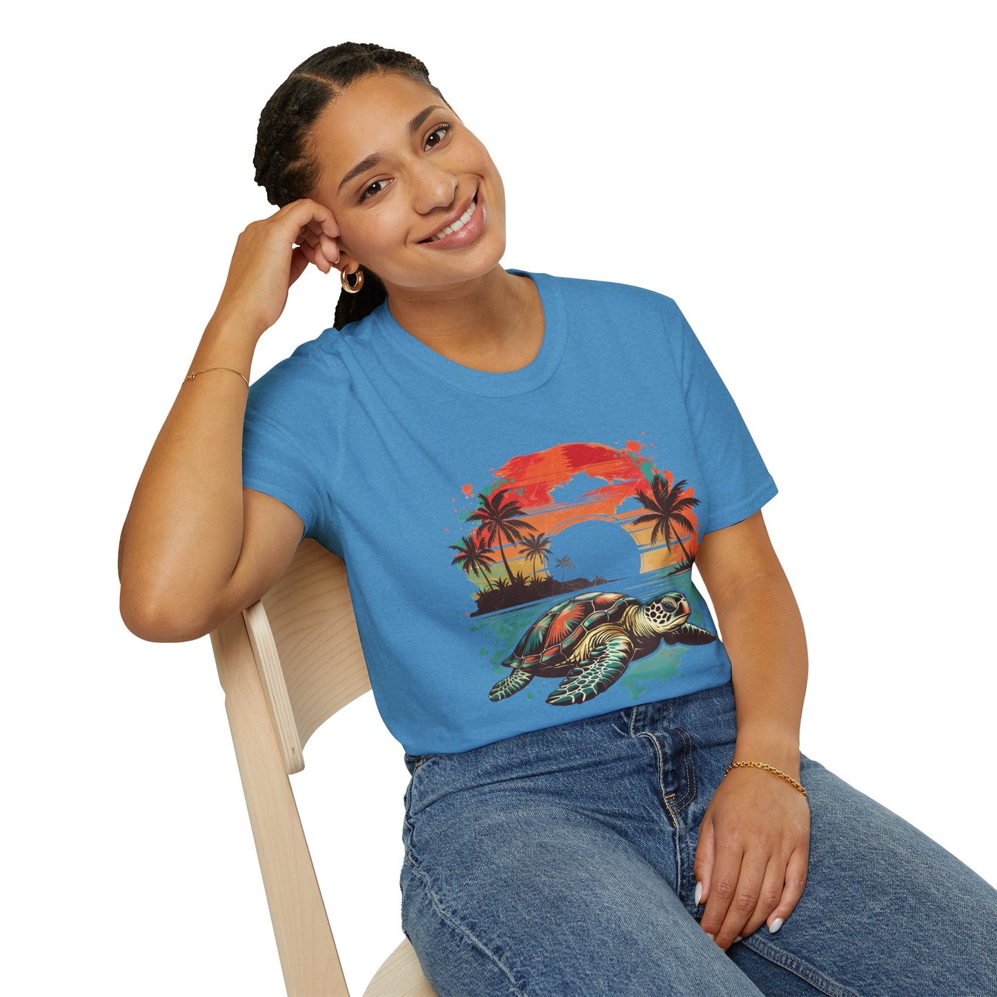 Sea Turtle Sunset T-Shirt — Tropical Beach Graphic Tee