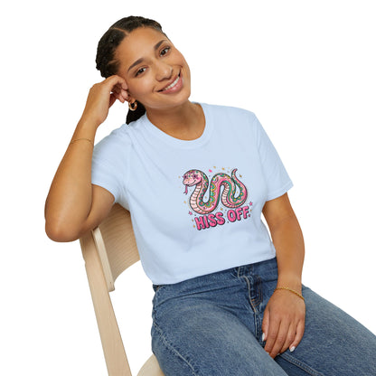 Hiss Off Snake T-Shirt – Cute Pink Cartoon Snake Graphic Tee