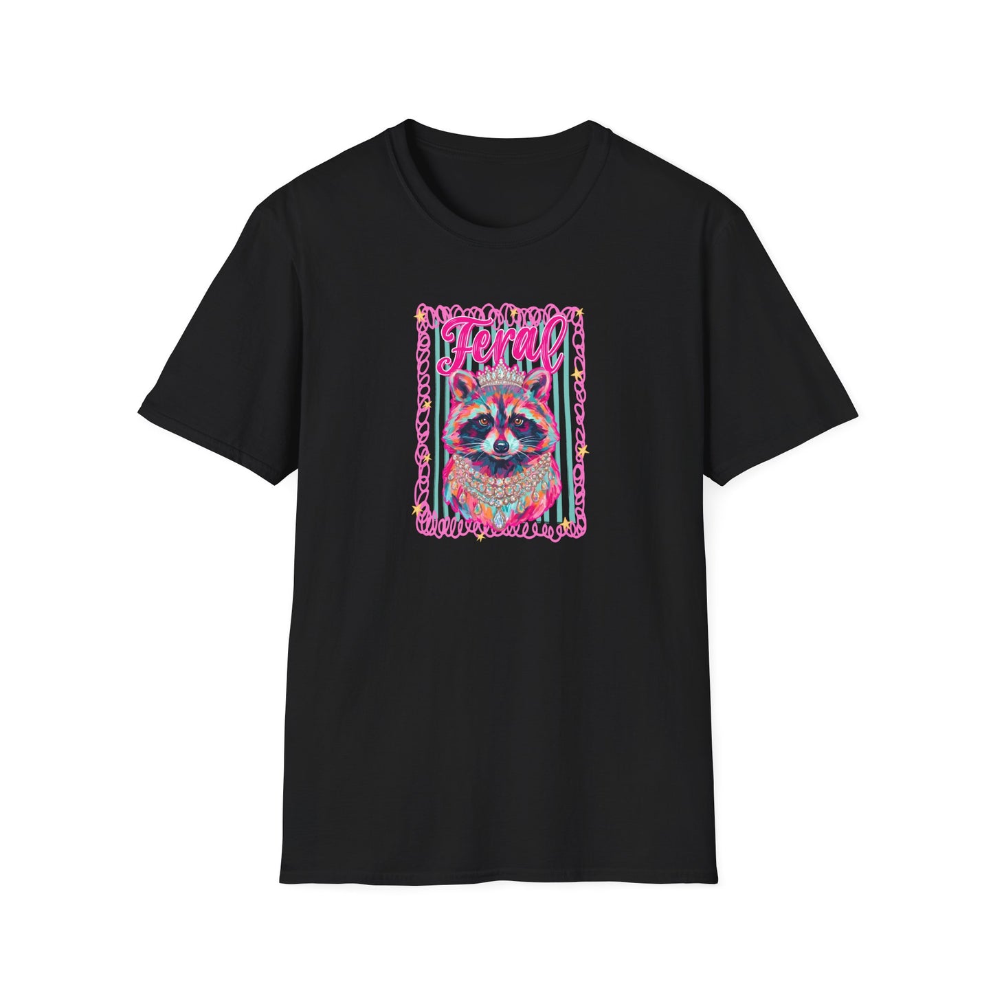 Feral Raccoon Gildan softstyle tshirt
