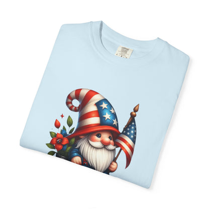 Patriotic Gnome T-Shirt – American Flag Fourth of July Garden Gnome Tee