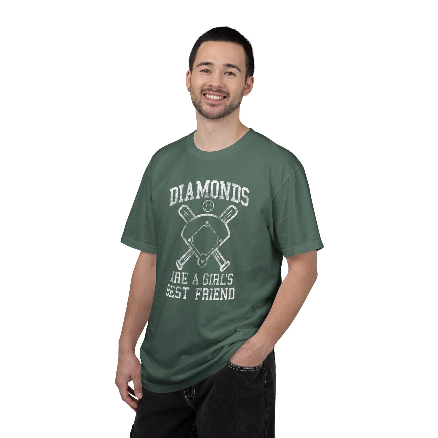 Baseball Diamonds Are A Girl's Best Friend T-Shirt – Women's Soft Vintage Baseball Tee
