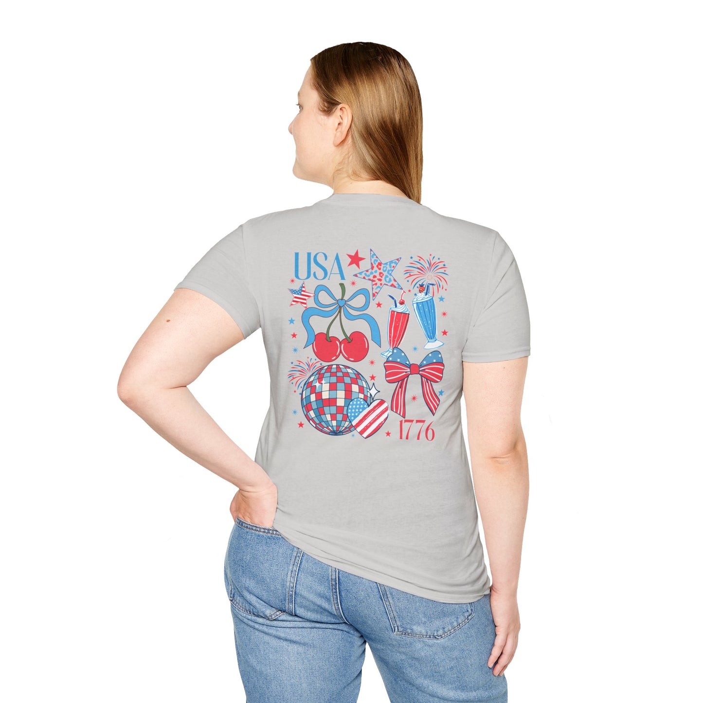Patriotic Cherry T-Shirt — USA 1776 Fourth of July Graphic Tee