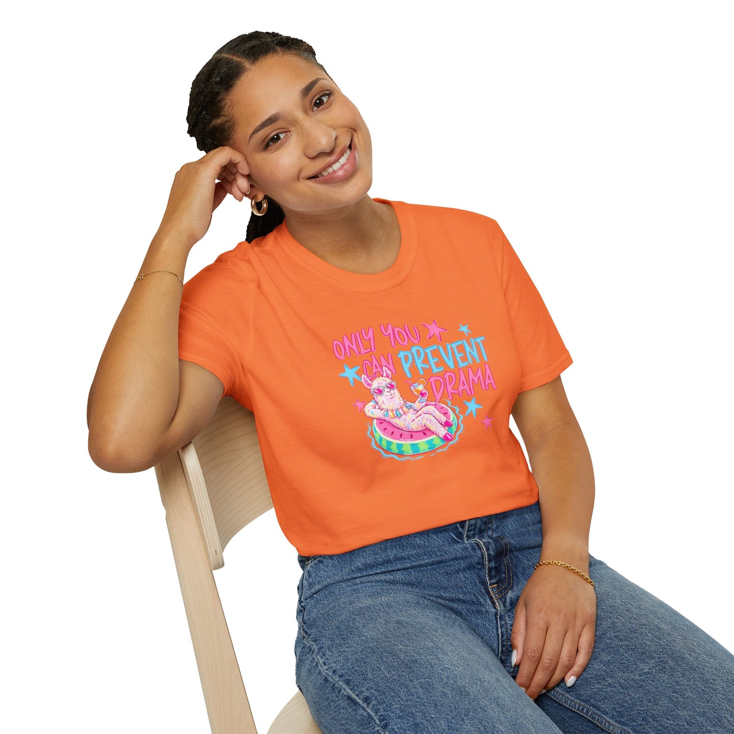 Only You Can Prevent Drama T-Shirt — Cute Llama Pool Float Graphic Tee