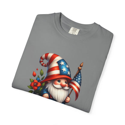 Patriotic Gnome T-Shirt – American Flag Fourth of July Garden Gnome Tee