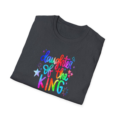 Daughter of the King Rainbow T-Shirt — Christian Faith Graphic Tee for Girls