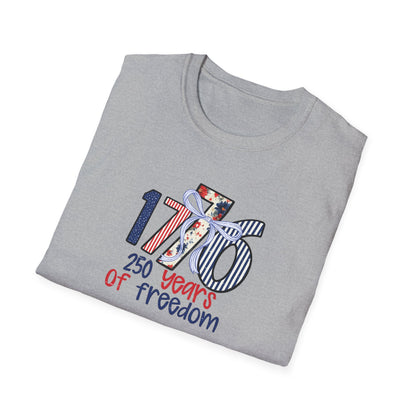 1776 "250 Years of Freedom" T-Shirt — Patriotic Independence Day Tee