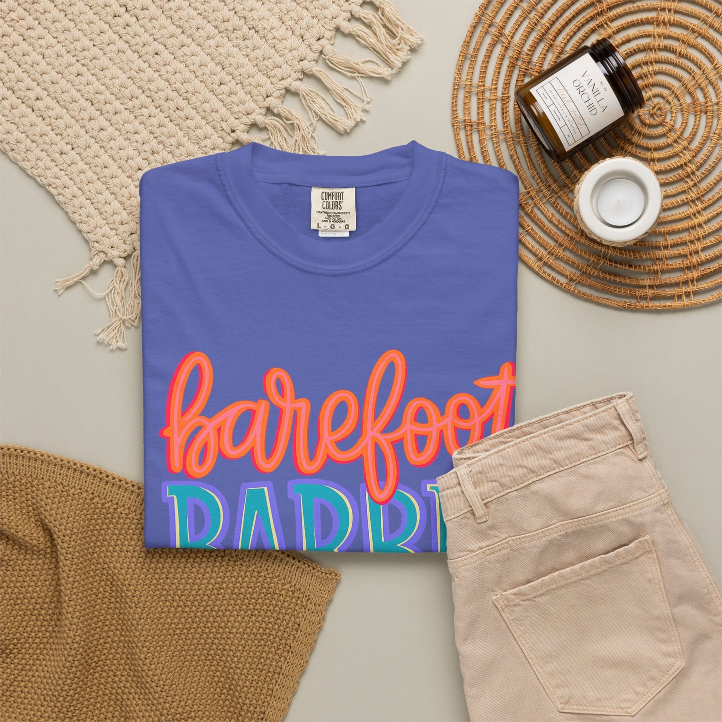 Barefoot Barbie T-Shirt — Retro Colorblock Graphic Tee