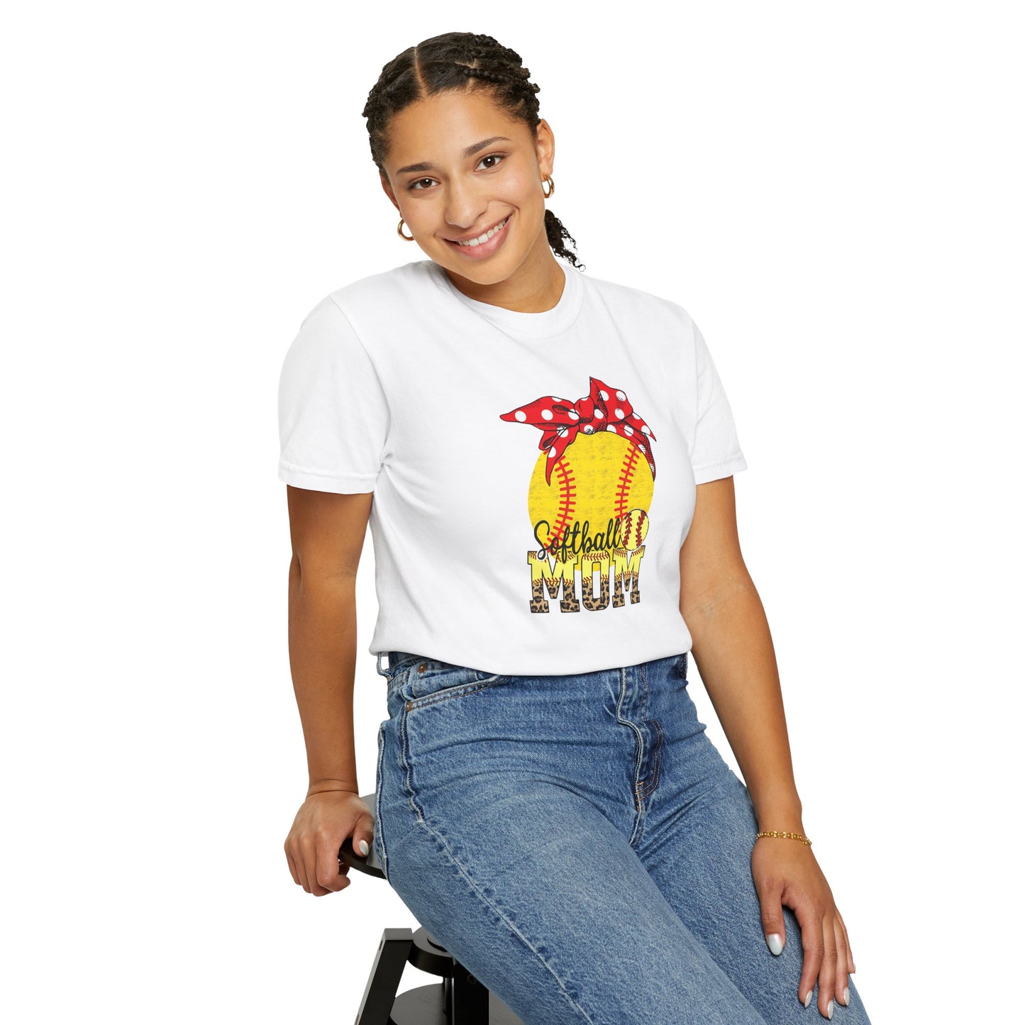 Softball Mom T-Shirt — Vintage Softball Graphic with Bandana Accent