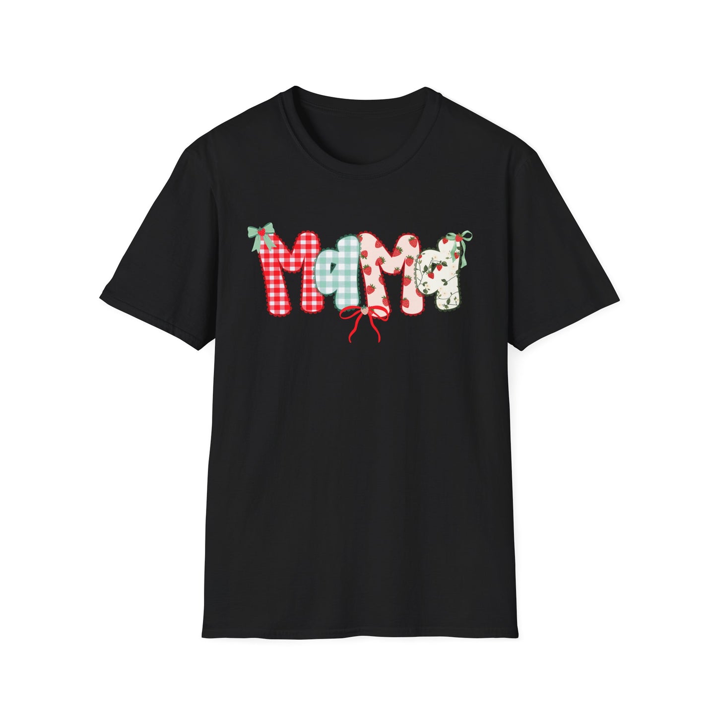 Mama Patterned Patchwork T-Shirt — Floral & Gingham "Mama" Design, Cute Mother's Day Gift
