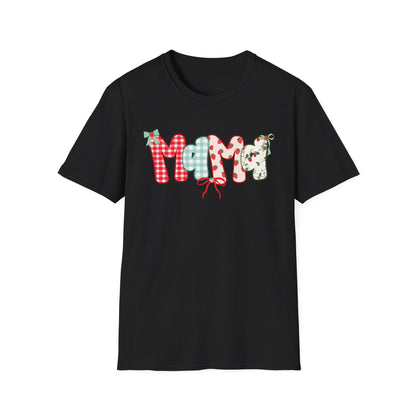 Mama Patterned Patchwork T-Shirt — Floral & Gingham "Mama" Design, Cute Mother's Day Gift