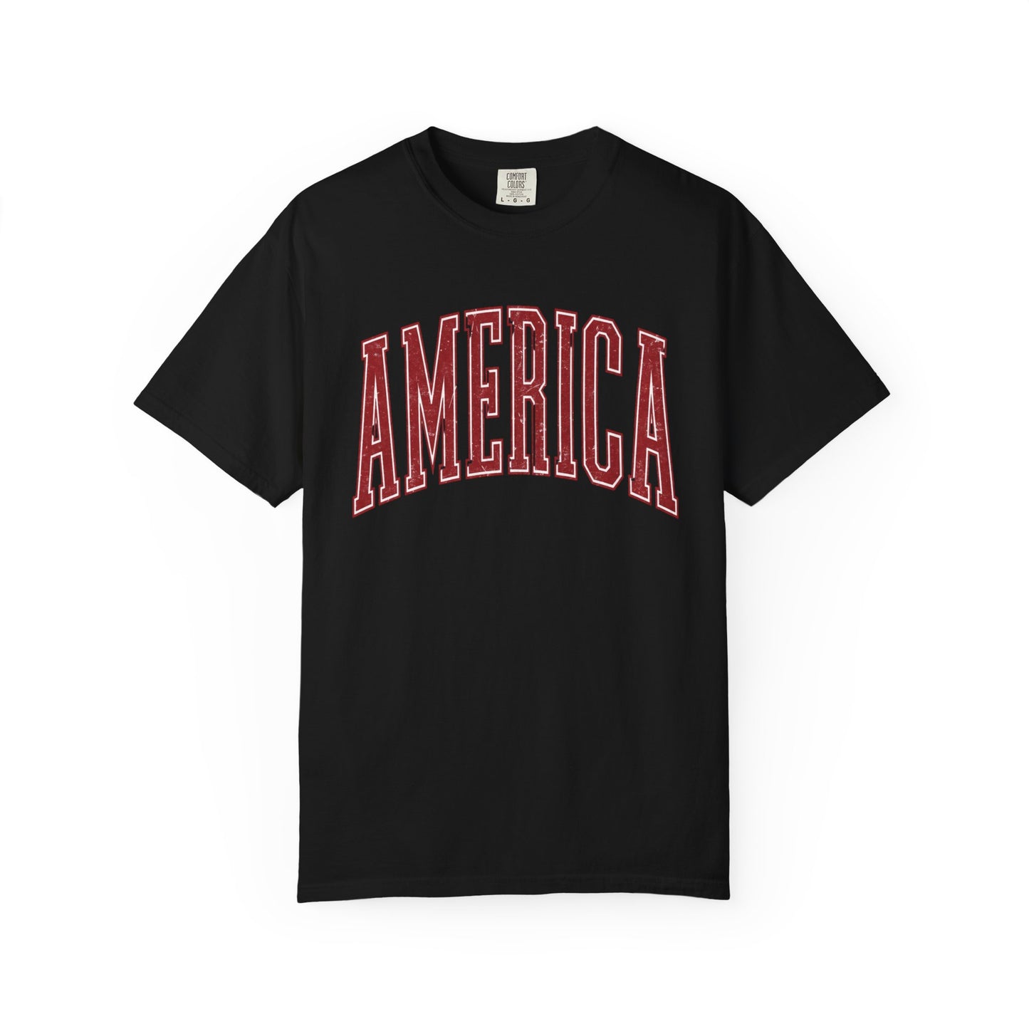 America Graphic T‑Shirt — Vintage Collegiate Patriotic Tee