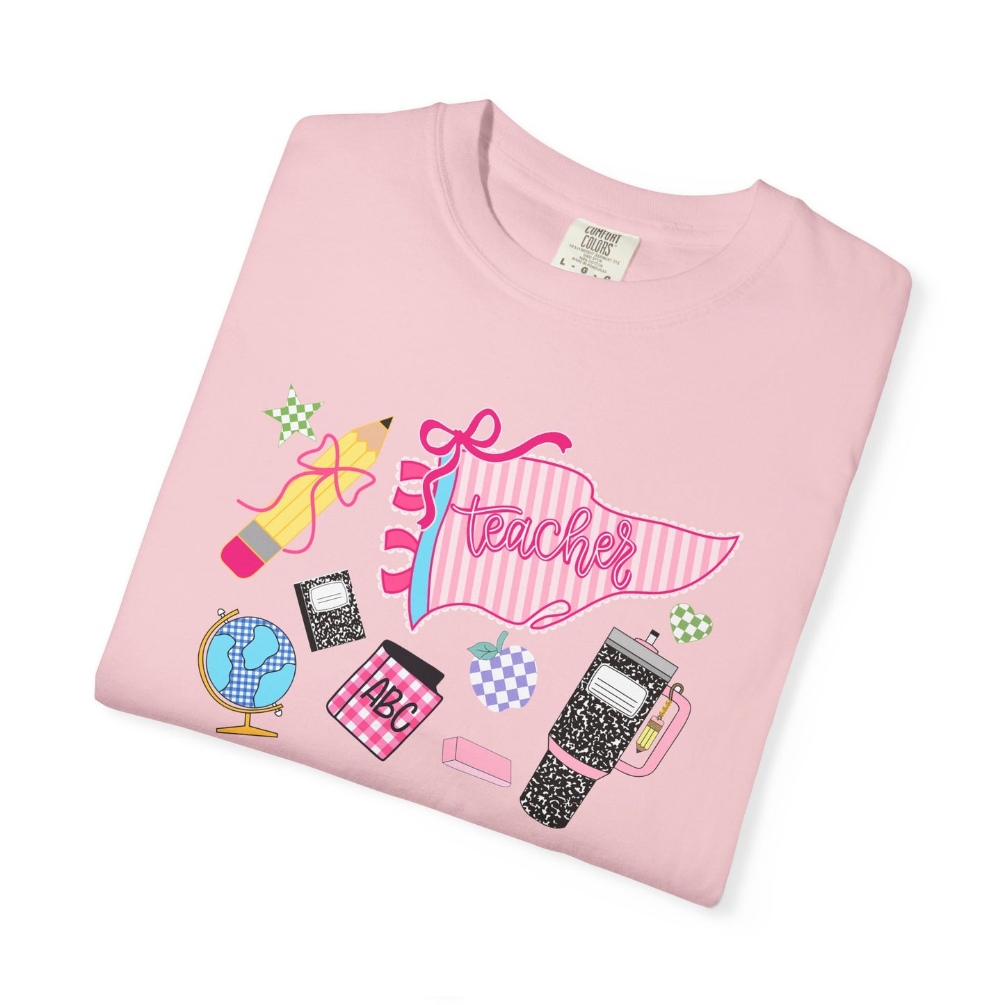 Teacher Essentials T-Shirt — Fun School Supplies Graphic