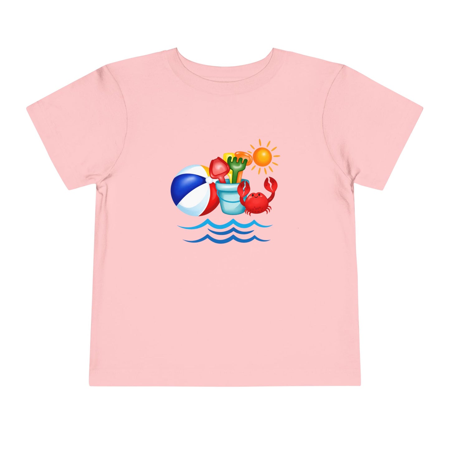 Toddler Tee — Colorful Beach Crab & Sand Pail Summer Shirt