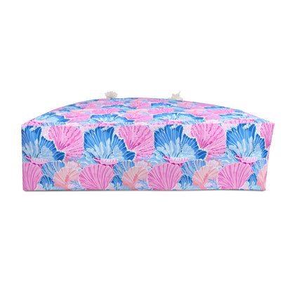 Seashell Pattern Weekender Bag — Pink & Blue Beach Tote