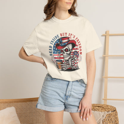 Patriotic Skeleton 'Dead Inside But It's Freedom' T-Shirt
