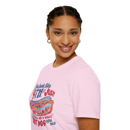 4th of July Hot Dog T-Shirt — Retro Patriotic BBQ Tee