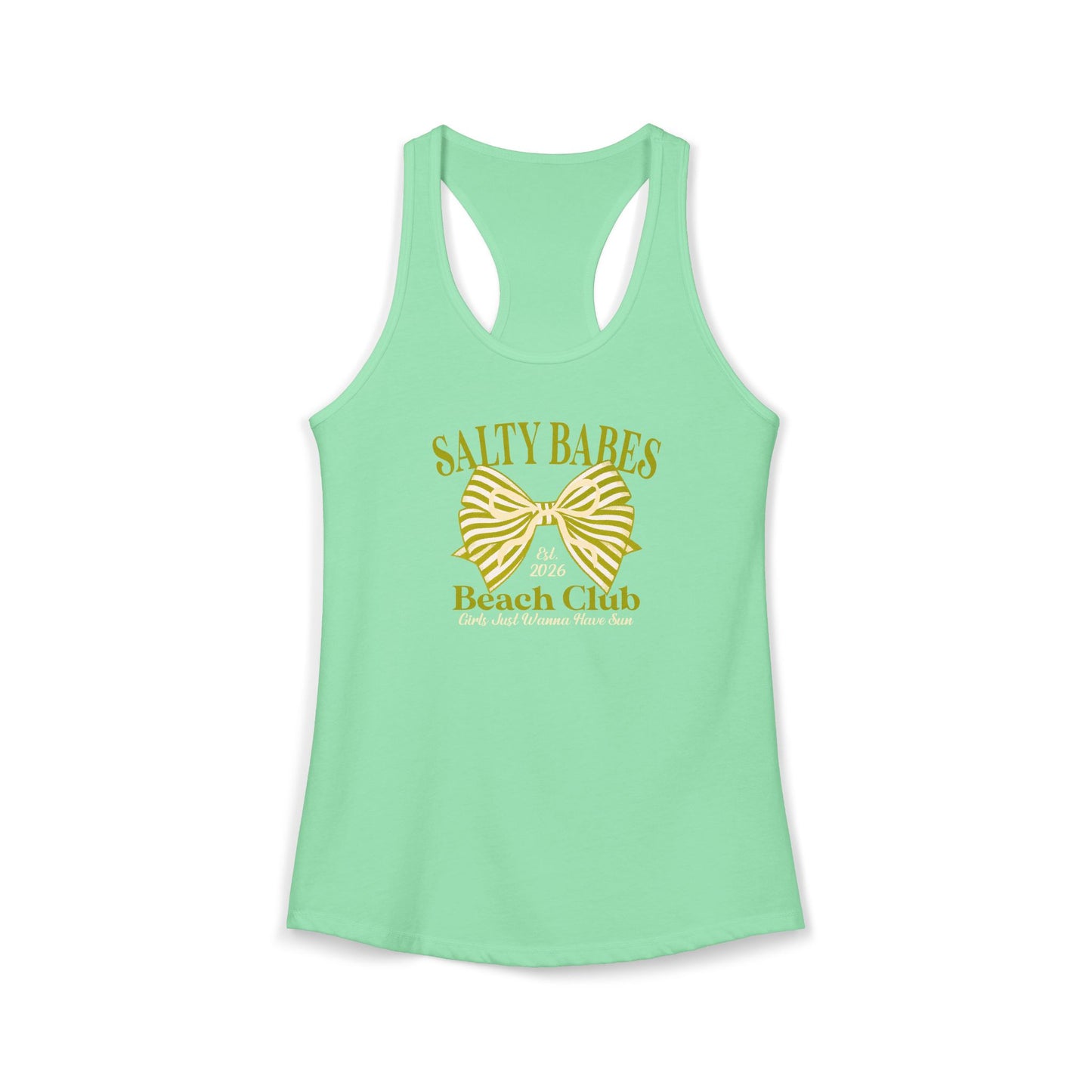 Salty babe Yellow Racerback Tank